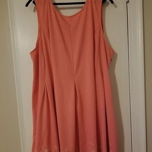 Modcloth coral embroidered dress